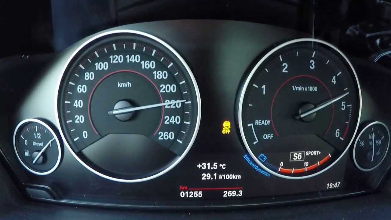 BMW 335d Launch Control - acceleration 0-220 km/h