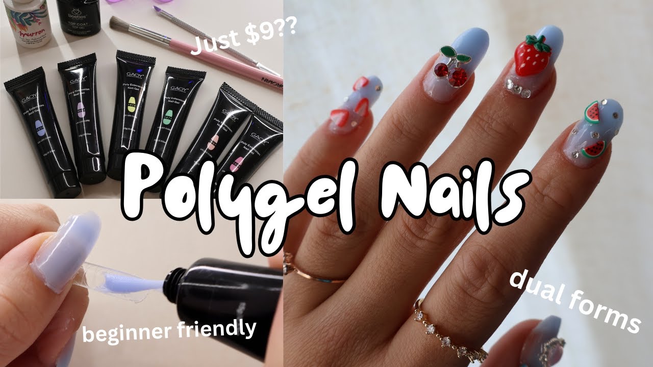 TRYING A $10 POLYGEL SET FROM AMAZON // BEGINNER FRIENDLY WITH DUAL FORMS (GAOY POLYGEL)