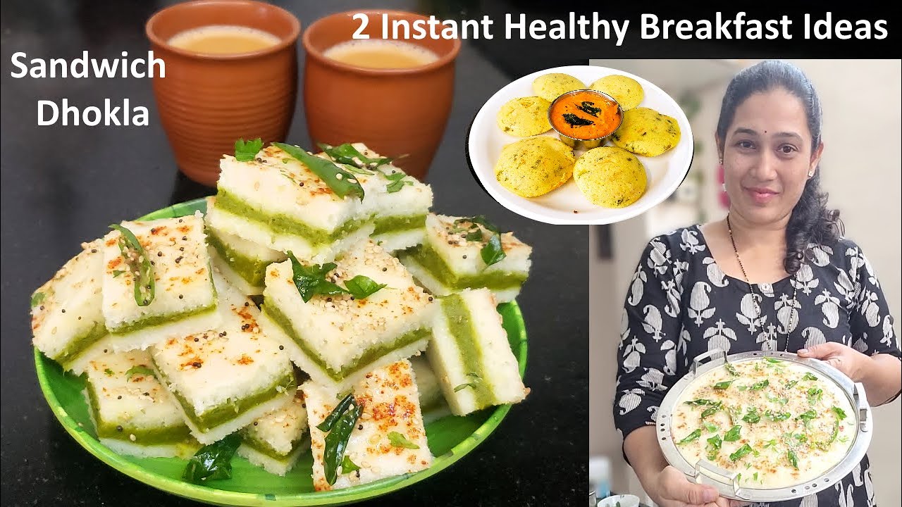 Sandwich Dhokla - 2 Amazing Instant Breakfast/ Tiffin Ideas Moongdal Idli / Healthy Breakfast Idea