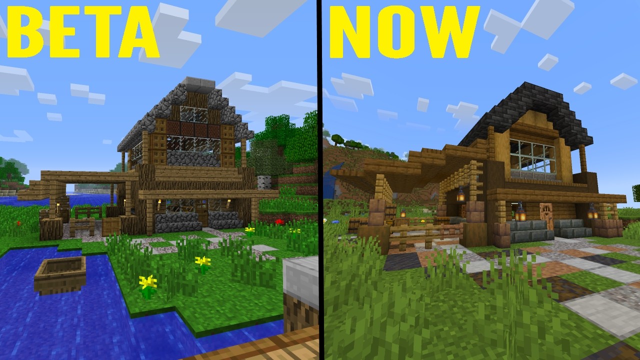 Building The Same Minecraft House in Beta and Now