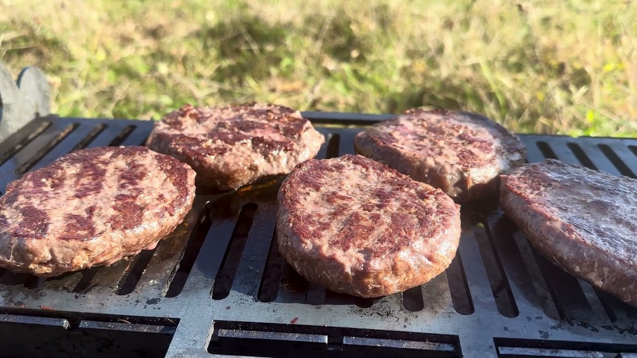 Deer burger with blueberries sauce