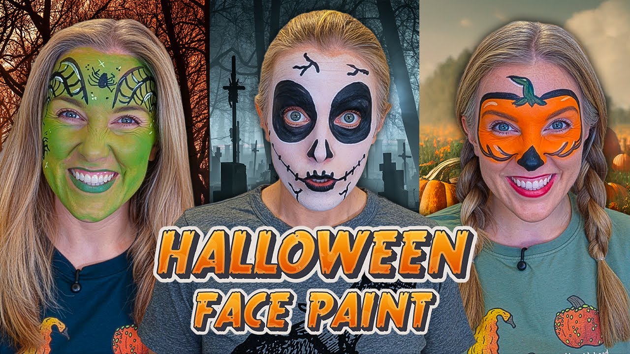 3 простых варианта раскраски лица на Хэллоуин для детей! 🧙‍♀️💀🎃 | Мэдди Моут