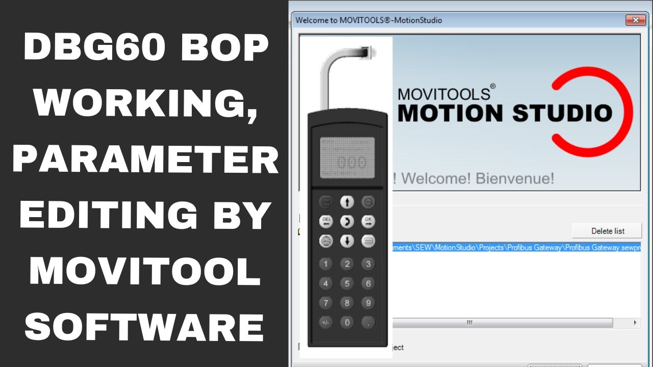 SEW movidrive operating panel and manual operation by movitools software