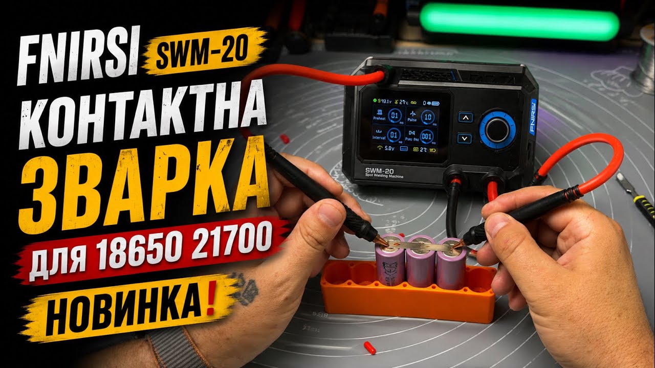 Fnirsi SWM-20 Контактная сварка для 18650 21700 Новинка Обзор и Тестирование