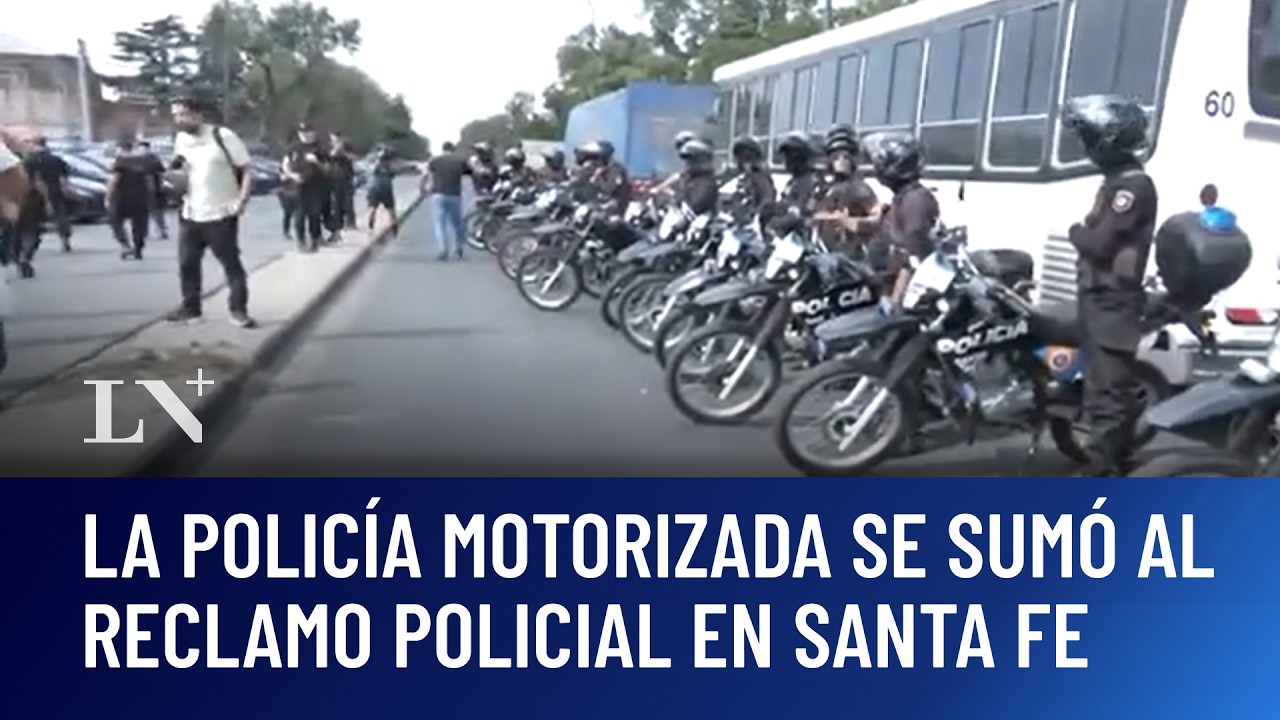 Máxima tensión en Santa Fe: la policía motorizada se sumó a la protesta