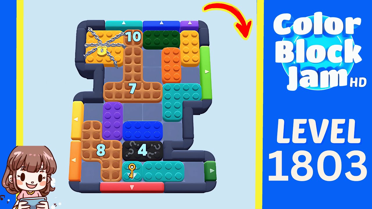 Color Block Jam Level 907 (1803) Solution Walkthrough