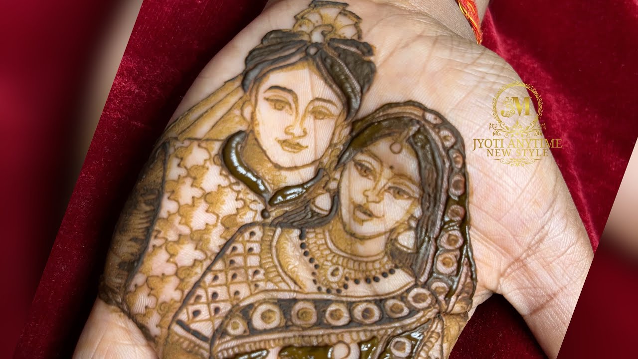 How to draw bride & groom | dulha dulhan kaise banaye | dulhan wali mehndi | mehndi design 