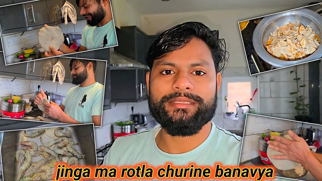 Jinga sathe rotla churine banavya || #prowns #dailyvlog dailyhomevlogs #vlogs  #minivlog #cooking 