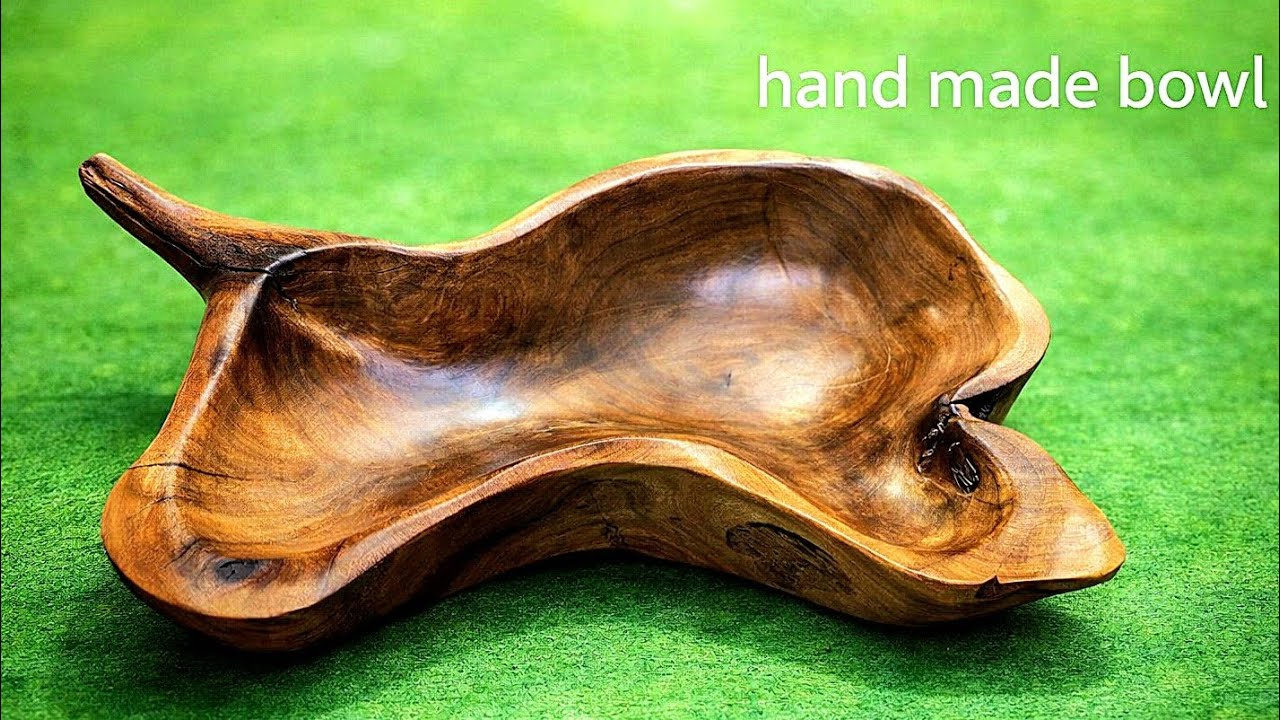 From Walnut Root to Wooden Art Bowl | Hand Carved Transformation