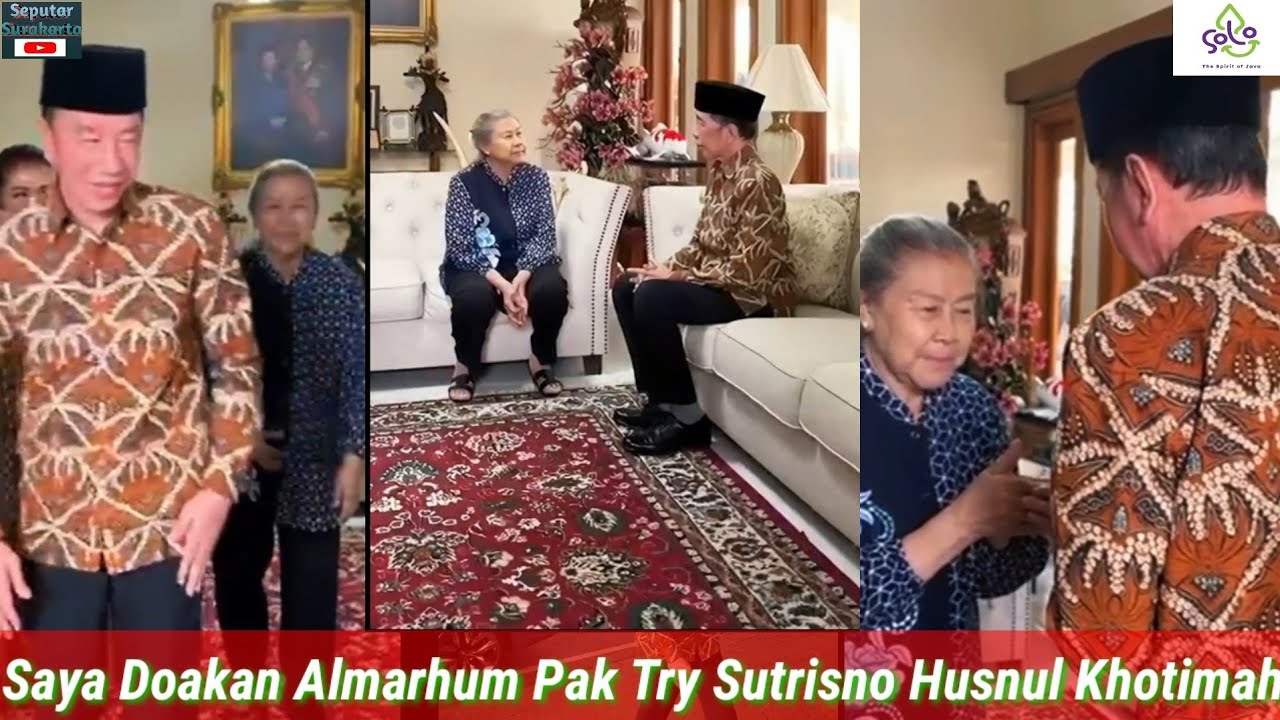 Jokowi Kejutkan Istri Almarhum Try Sutrisno Dikediaman, Melayat  Belasungkawa Hibur Tak Sedih Tabah