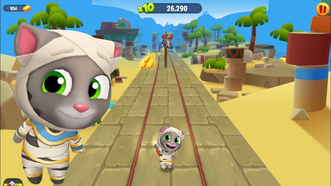 Talking Tom Gold Run Lost City Mummy Tom Full Screen Android Pad Gameplay