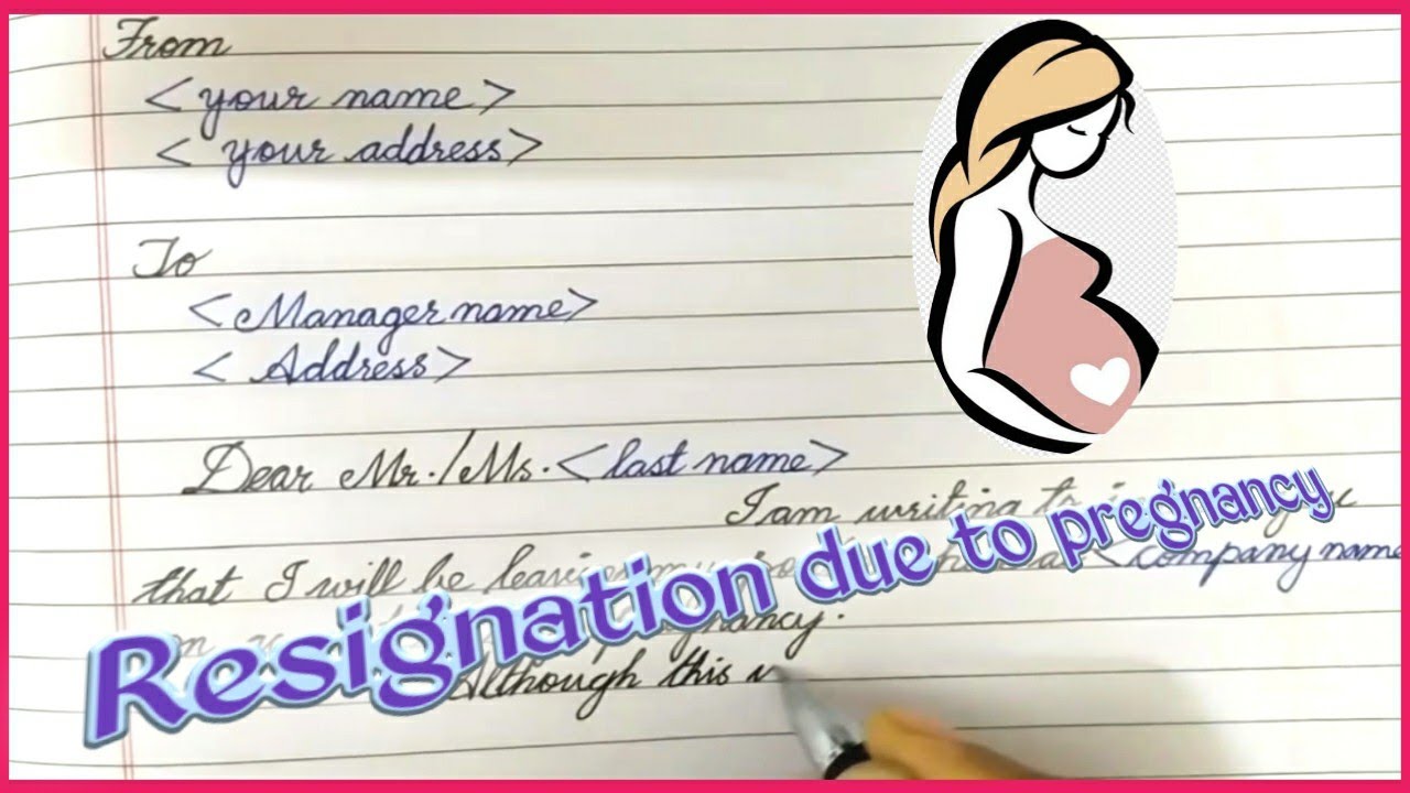 Resignation letter due to PREGNANCY || Beautiful cursive handwriting 🤰🤰🤰🤰