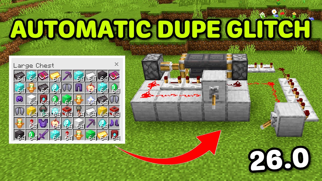 NEW WORKING AUTOMATIC DUPE GLITCH v26.0 In Minecraft Bedrock!