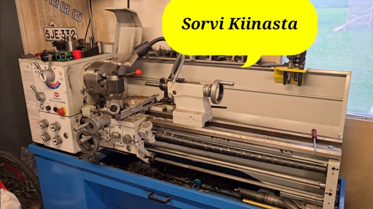 Sorvi Kiinasta. Raidetangot kuplaan sorvilla, vannesahalla ja jyrsimellä
