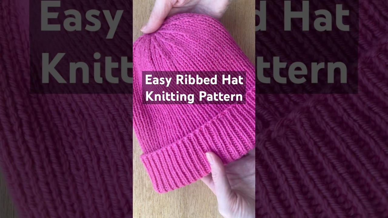 Easy knit ribbed hat - free knitting pattern for beginners #knittingpattern #knitwithme