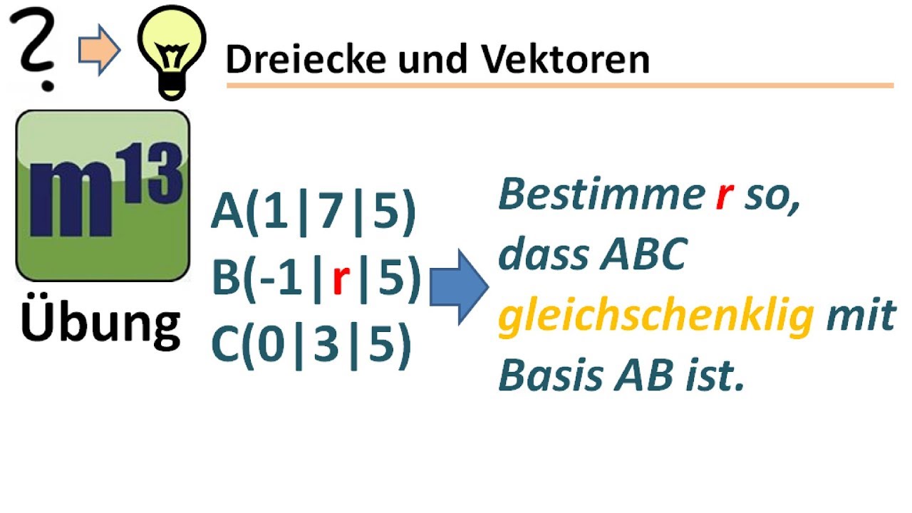 Gleichschenkliges Dreieck aus 3 Punkten; Parameter bestimmen [Übung]