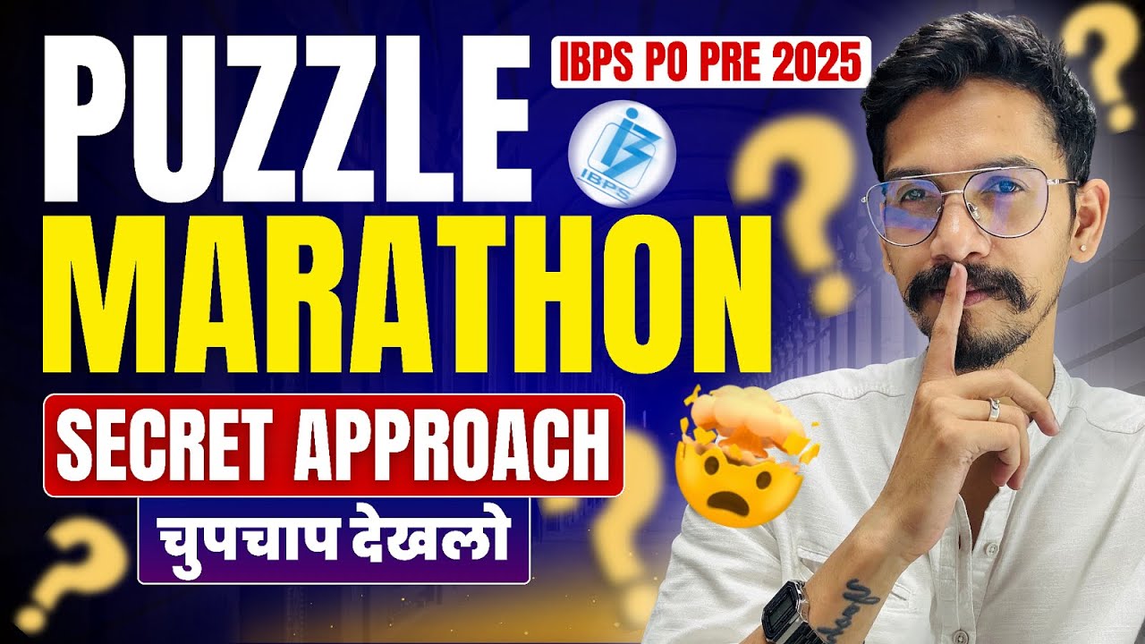 🤯 Secret Approach | Puzzle Marathon | IBPS PO PRE 2025 | Yashraj Sir | Veteran