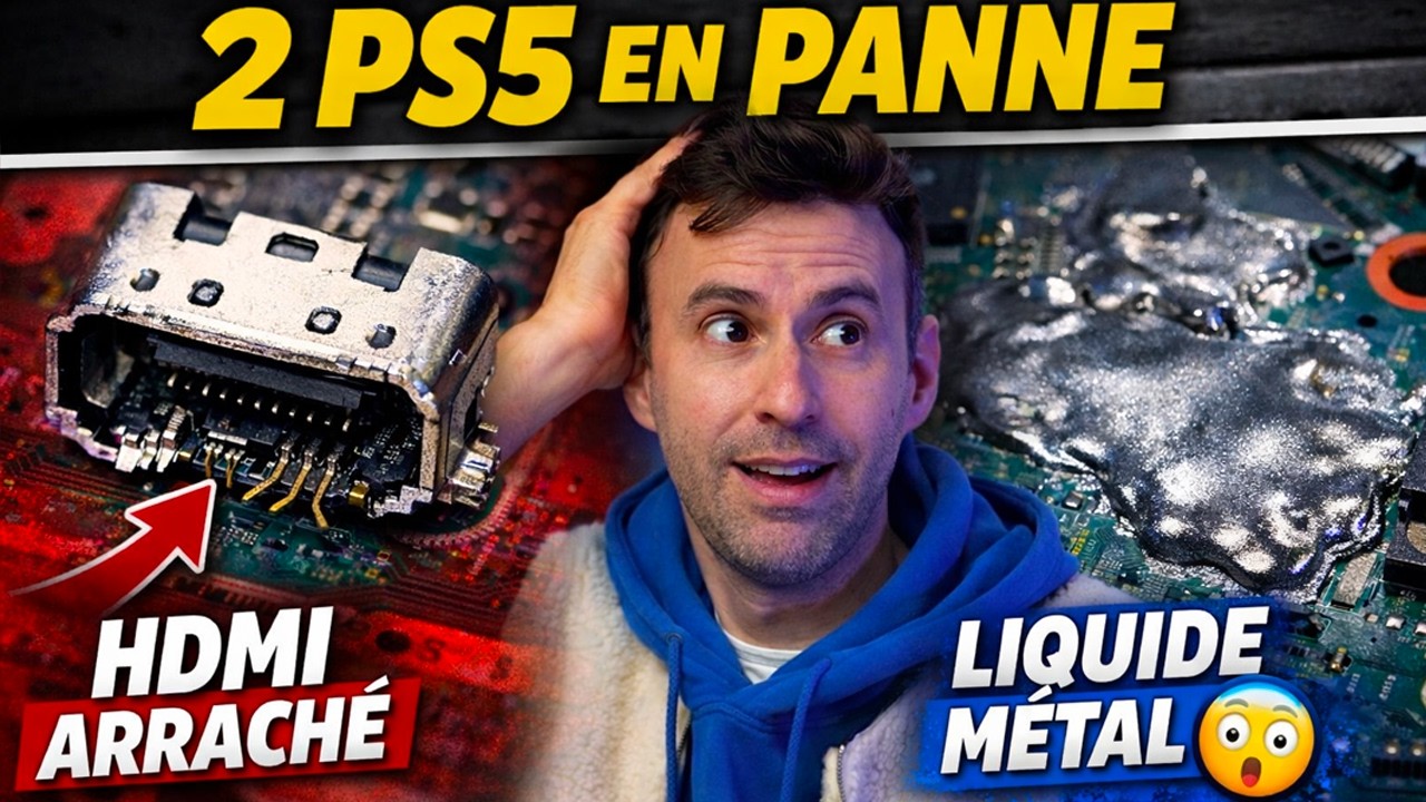 2 PS5 en panne… HDMI arraché et liquide métal partout 😳