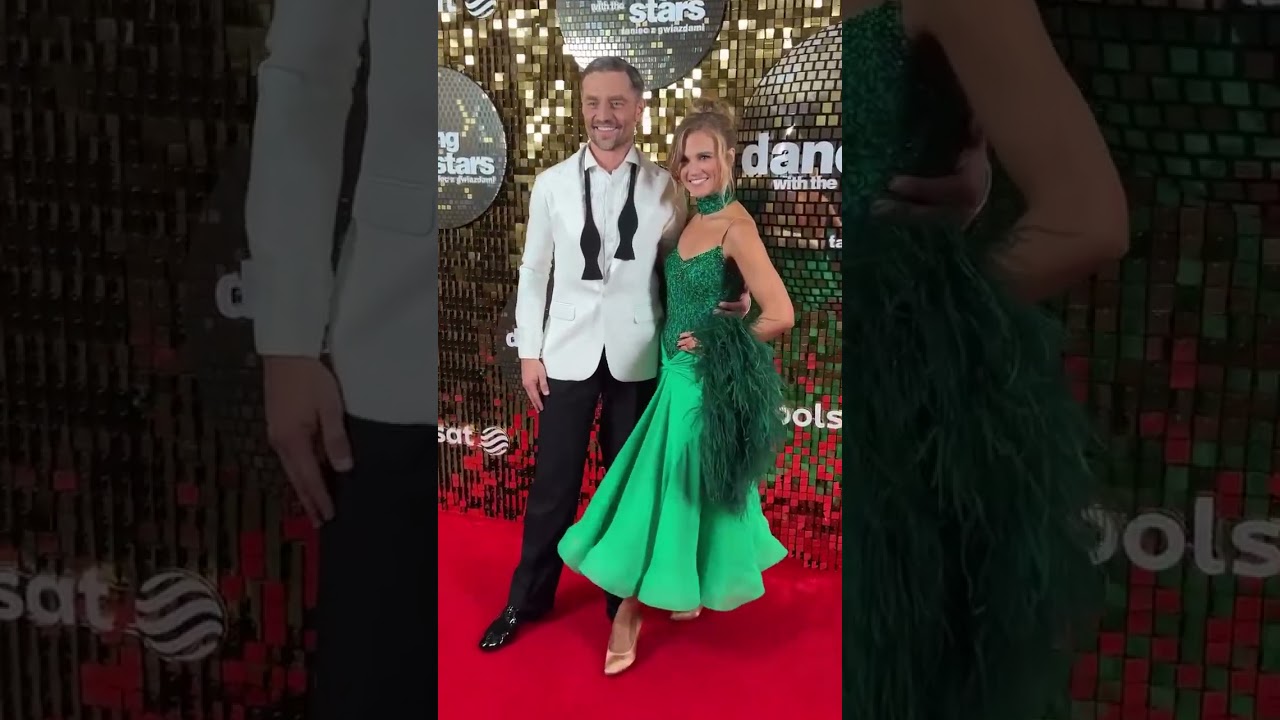 Marcin Rogacewicz i Agnieszka Kaczorowska na ściance podczas pierwszego odcinka &bdquo;Tańca z Gwiazdami&rdquo;