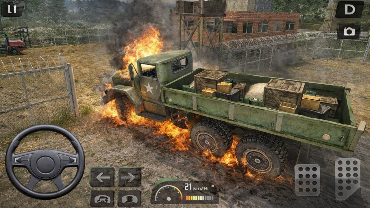 US Military Cargo Truck Sim 3D Gameplay | Army Truck Driving Simulator | Android Game