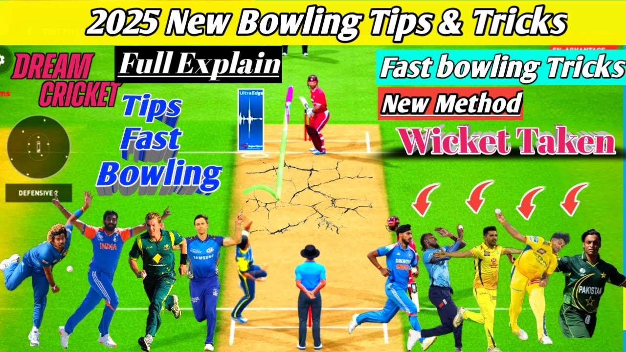 Dream Cricket 25 Fast Bowling Tips & Tricks in Dusty Pitch🔥| Take wicket with fast bowling tips DC25