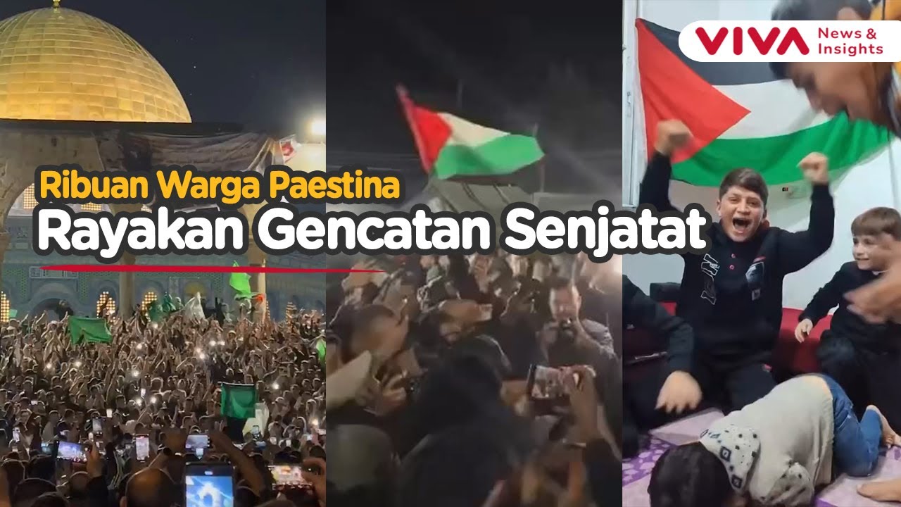 TAKBIR BERGEMA! Warga Palestina Bersorak Sorai Saling Berpelukan