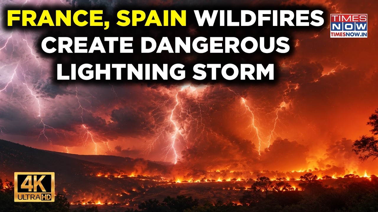 France, Spain Wildfires: Watch Monster Blaze Create Dangerous Lightning Storm| Very Scary Scenes| 4K