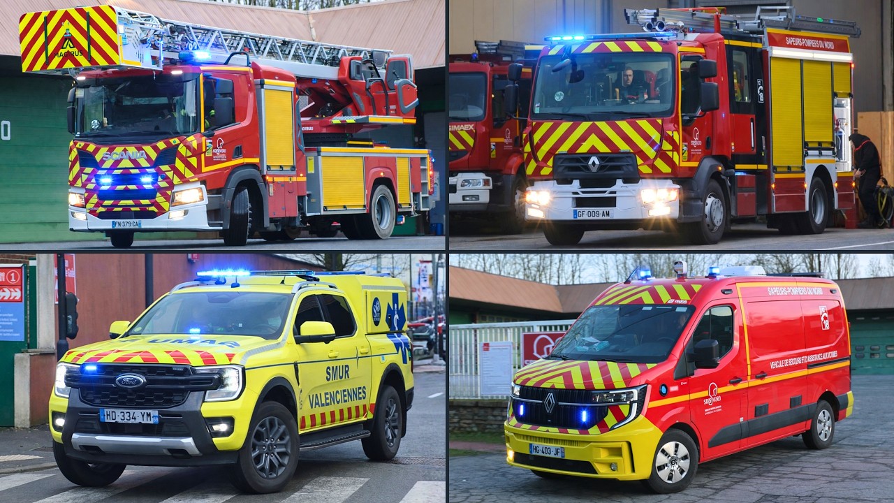 [Nouveau VSAV] Services D'urgence à Valenciennes - Pompiers, SMUR et Ambulances en Route en Urgence!
