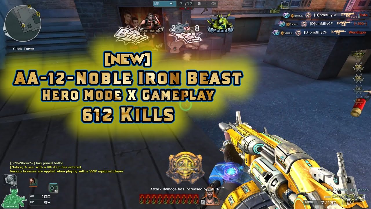 Crossfire West | [NEW] AA-12-Noble Iron Beast | Hero Mode X Gameplay | 621 Kills.