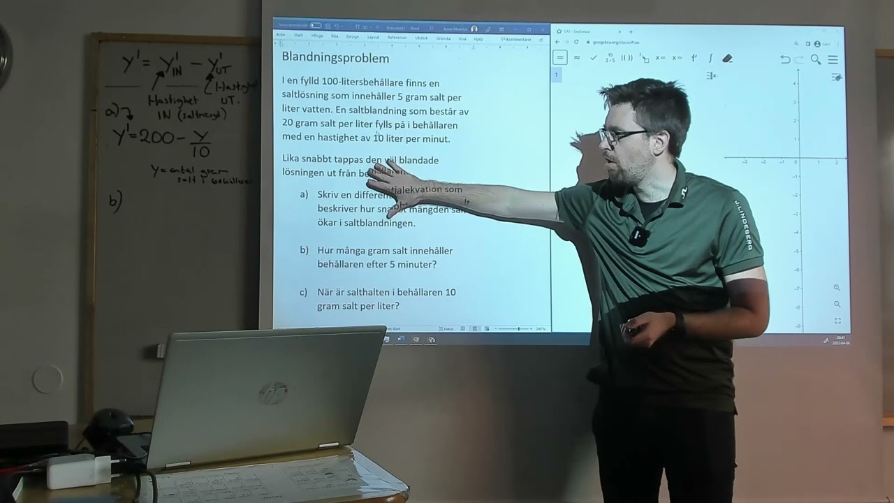 Matematik 5. Differentialekvationer. GENOMGÅNG OM BLANDNINGSPROBLEM.
