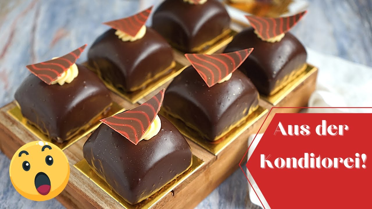 DONAUWELLE 2.0 - KIRSCHTÖRTCHEN MIT SCHOKOLADE & VANILLECREME - Patisserie Rezept