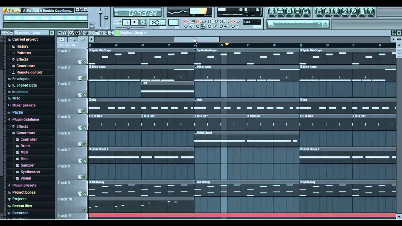 A Zip And A Double Cup - Juicy J (Remake) w/ FLP + Gladiator VST @BManOnDaTrack