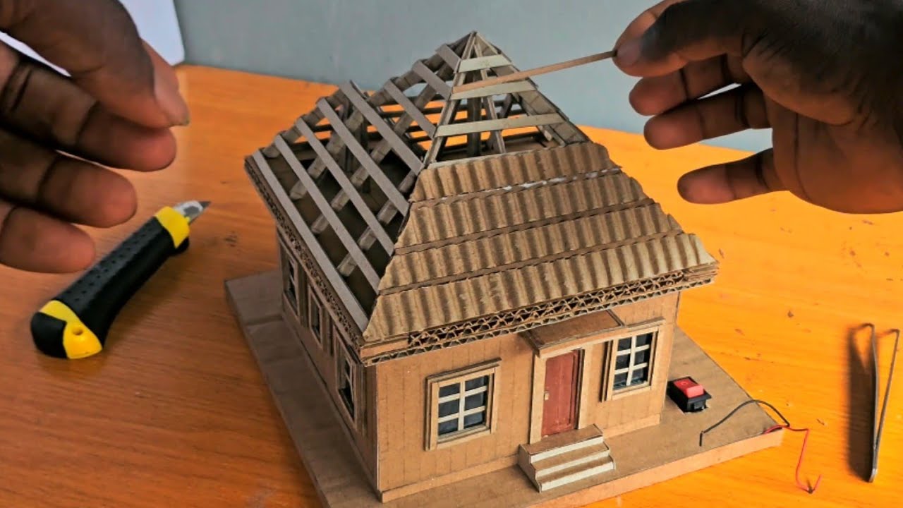 How to make a detailed cardboard roof 
