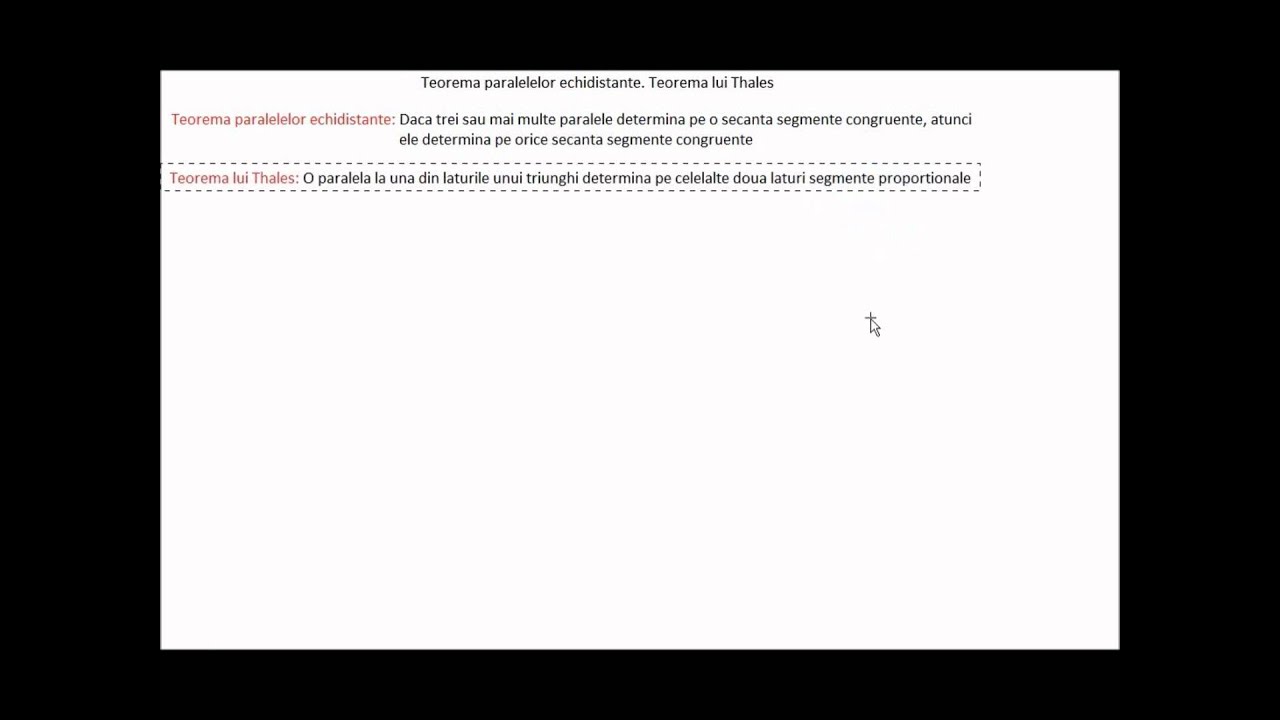 Teorema paralelelor echidistante. Teorema lui Thales (1)