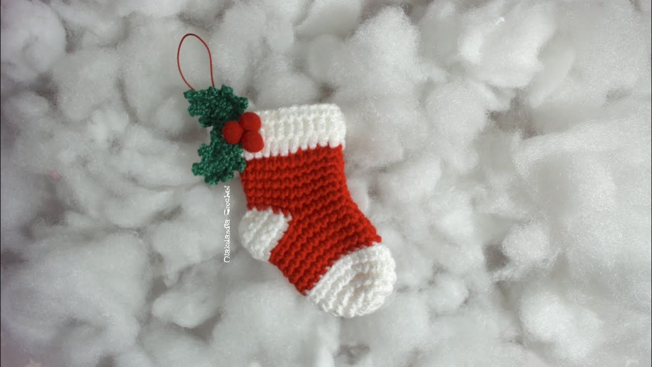 Bota / Calcetín de Navidad - Adornos navideños paso a paso en crochet