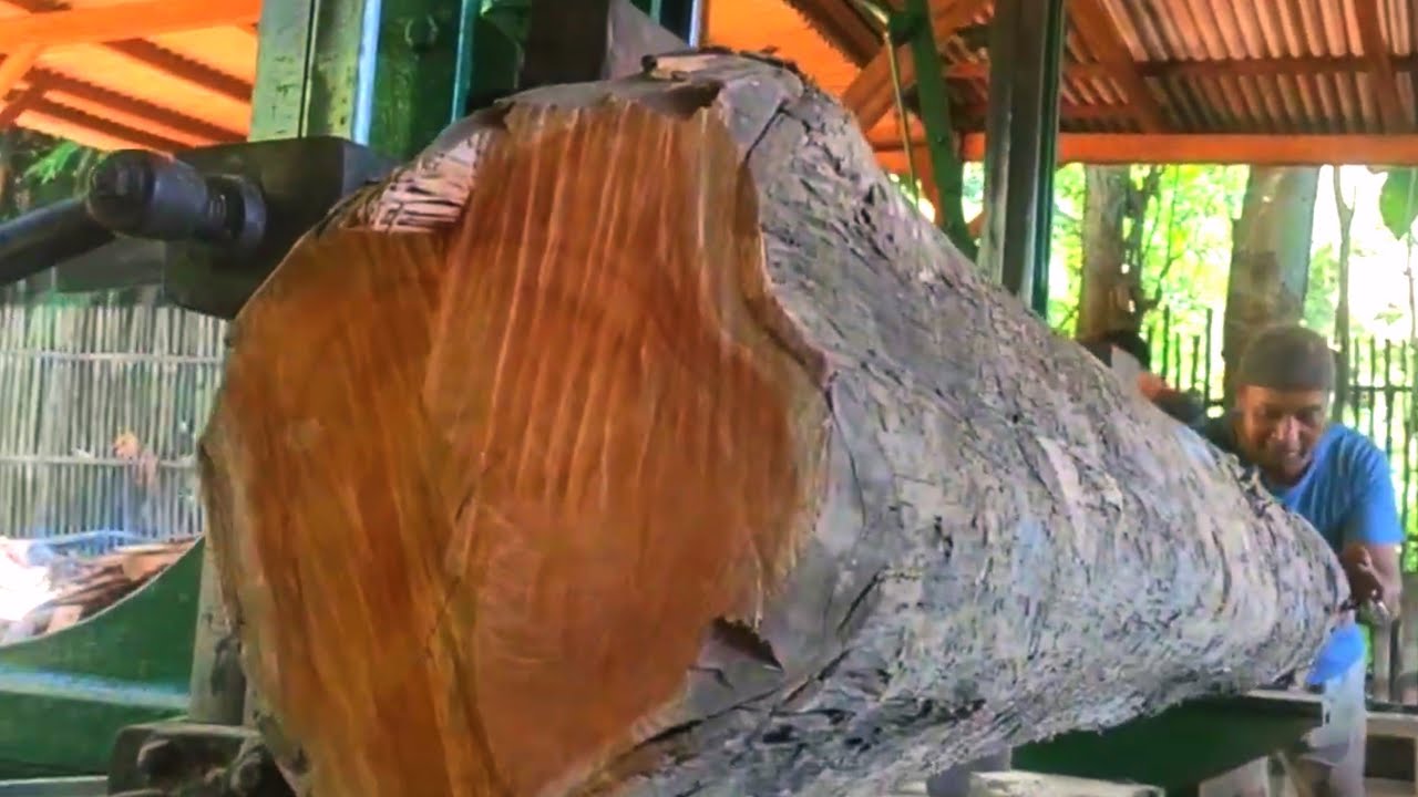 The process of processing teak wood into beautiful and expensive frames and sheets #221