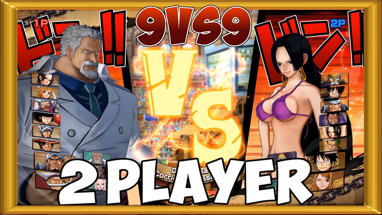 One Piece Burning Blood | 2 Players Gameplay - 9 VS 9 | ALL RANDOM #389