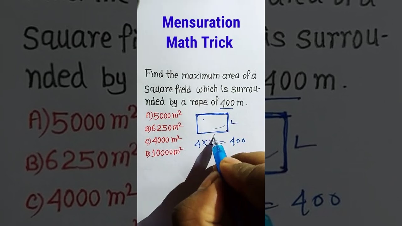 Mensuration Math Trick | Mensuration formula/Questions/Problems/Area/Volume #shorts