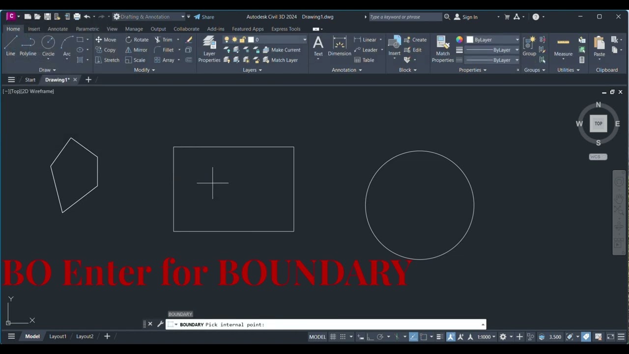 How to Use the BO (BOUNDARY) Command in AutoCAD