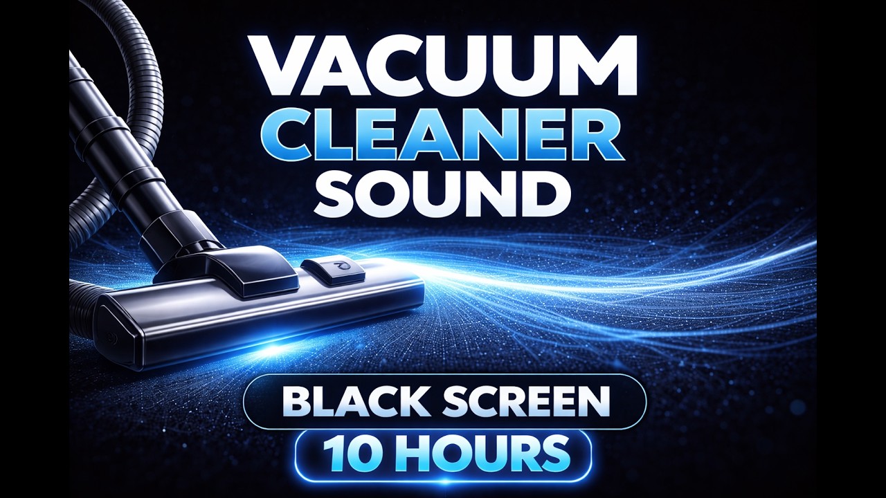 10H Vacuum Cleaner Sound for Sleep | Black Screen White Noise