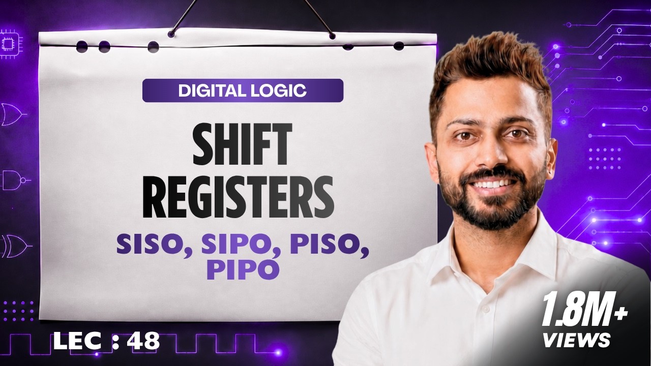 Lec - 48: Shift Registers | SISO, SIPO, PISO, PIPO