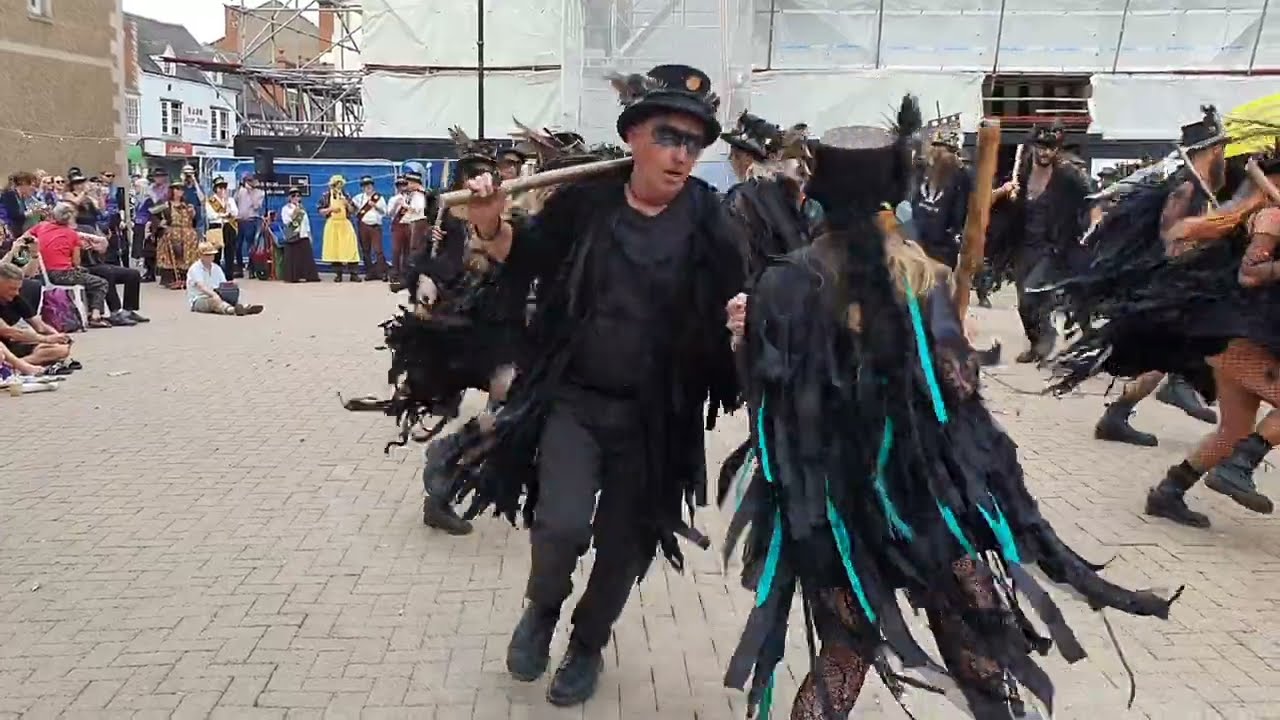 Beltane Border Morris dancing Brimfield at the Vale of Evesham National Morris Weekend 25 June 2023