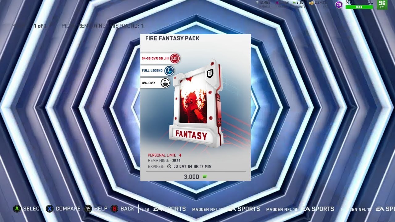 MY FIRST LIMITED TIME PULL OF THE YEAR! FIRE FANTASY PACKS! SUPER BOWL BLITZ! MADDEN 19