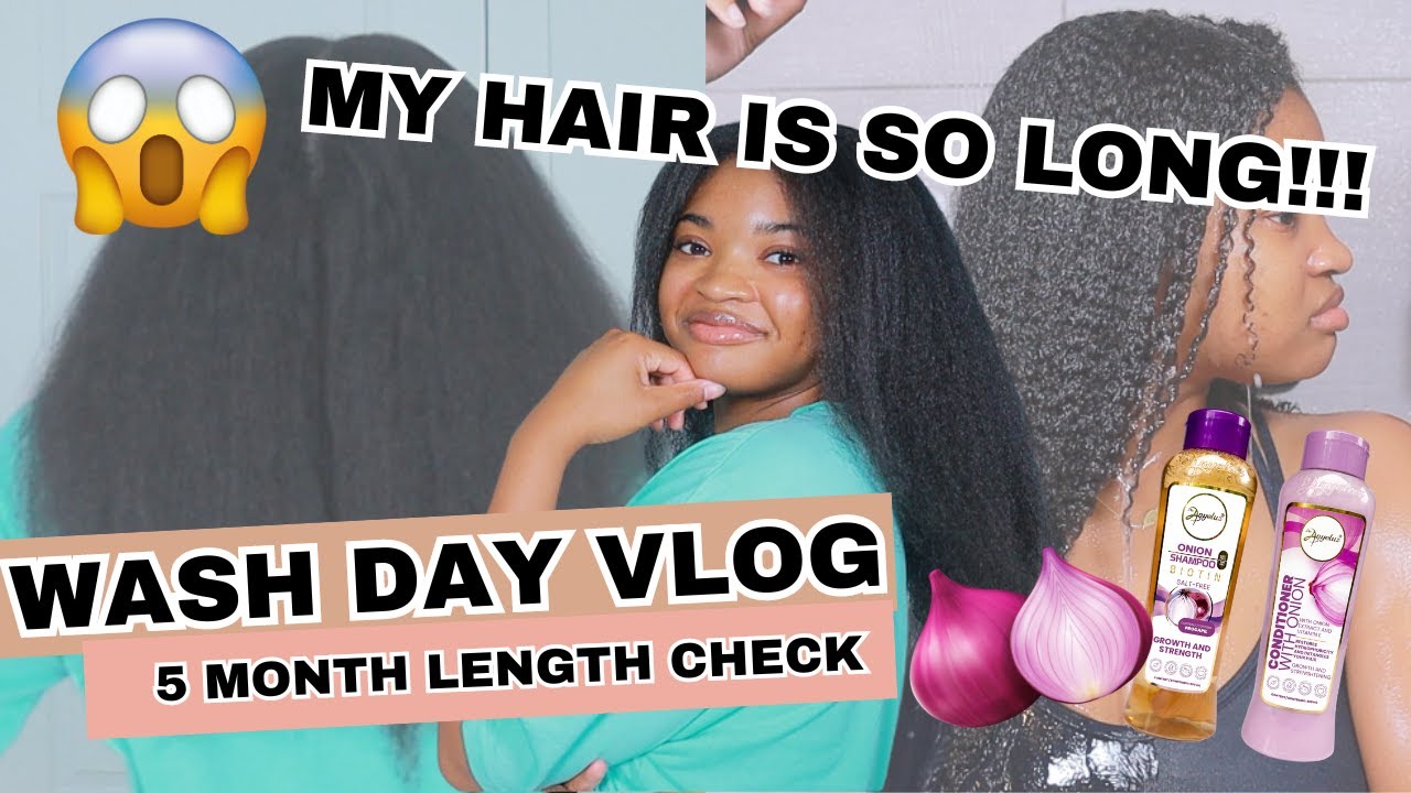 Length Check + Fenty Rant + Trying Onion Shampoo & Conditioner!!! | Wash Day Vlog