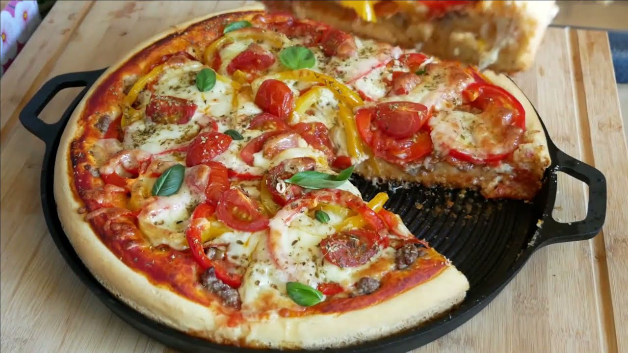 Recette pizza a la poele pizza sans four