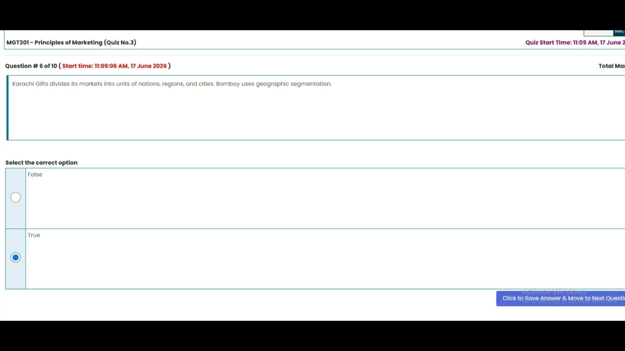 MGT301 Quiz 3 Solution Spring 2026 || MGT301 - Principles of Marketing || VU Zone
