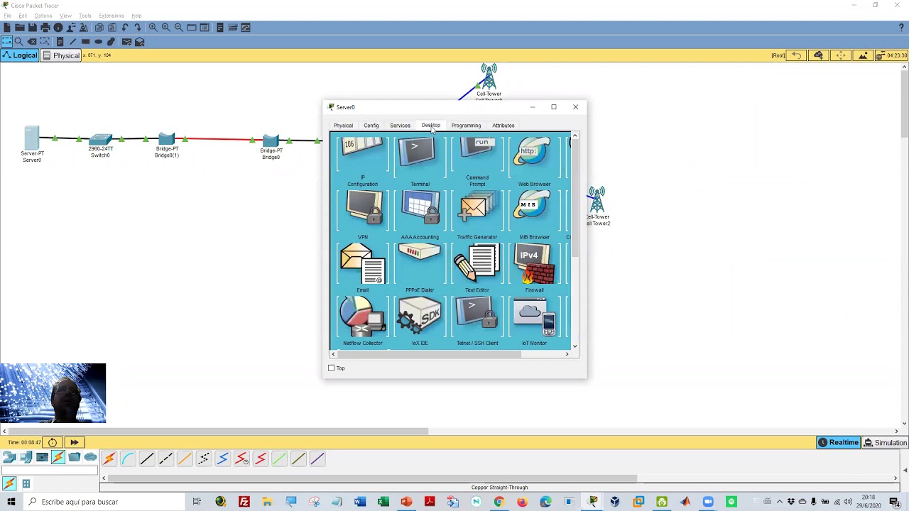 Ejemplo de Red celular con packet tracer