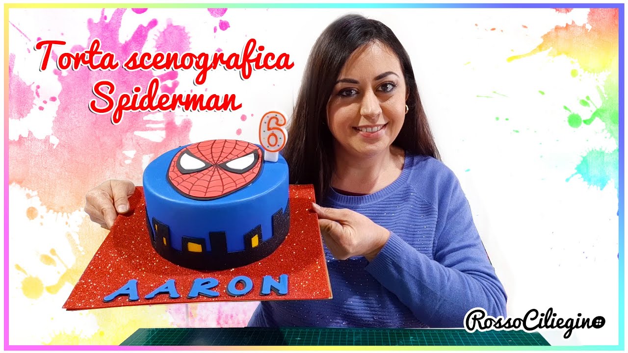 Torta scenografica a tema Spiderman semplice #spiderman #cake #fakecake #tutorial