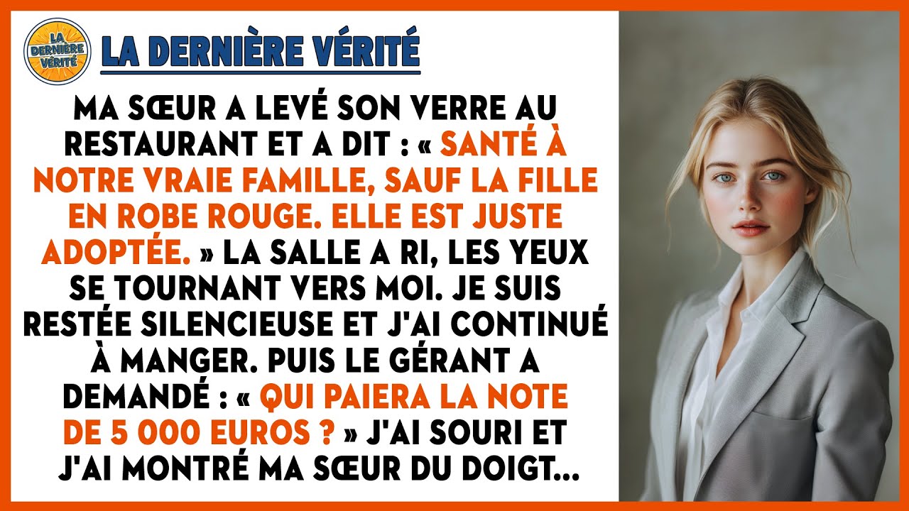 Ma Sœur M'a Rabaissée Au Dîner, En Disant Que Je N'étais Pas De La « Vraie Famille », Juste Parce..