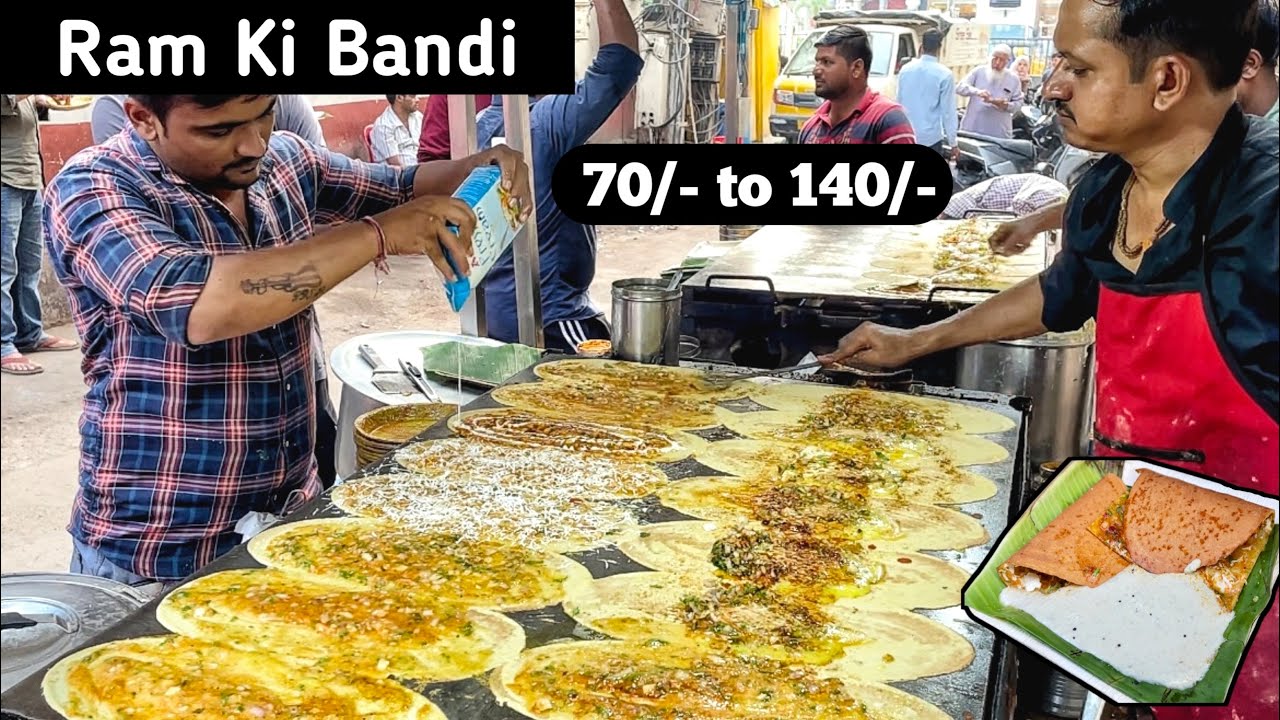 Best Breakfast At Ram Ki Bandi,Hyderabad | Live Dosa place | @Raghavafoodie